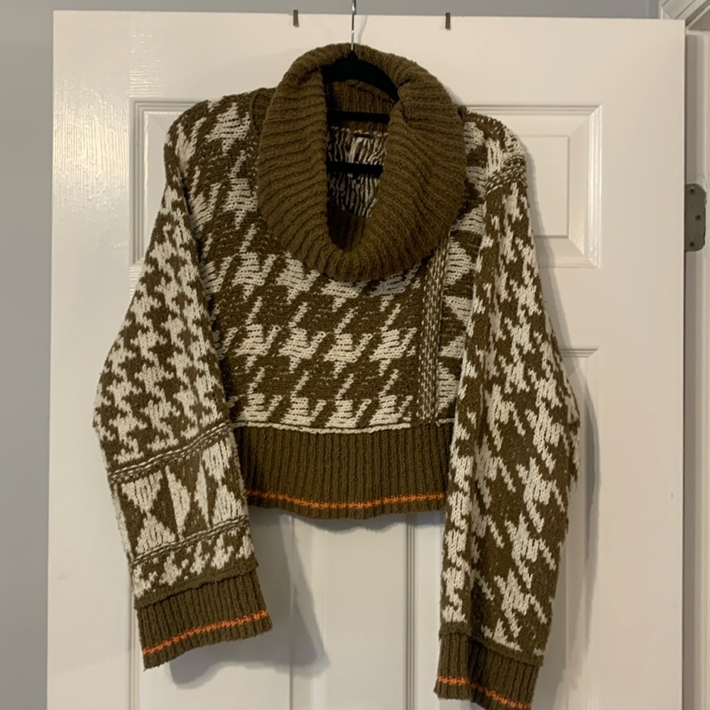 Free People Cotton Turtleneck Juniper Sweater size small